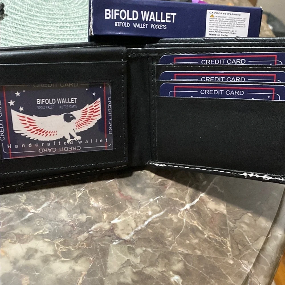 NIB Black Studded Bifold Wallet